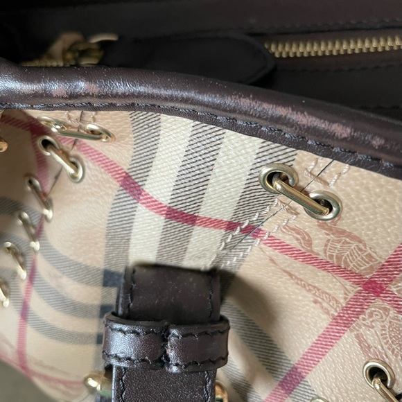 BURBERRY Haymarket Check Metal Stitch Lowry Shoulder Bag - Picture 14 of 15